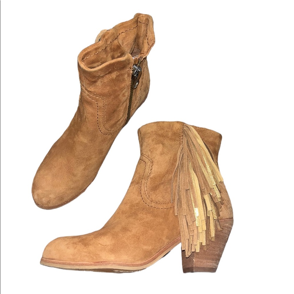 Sam Edelman Louie Suede Fringe Ankle Boots